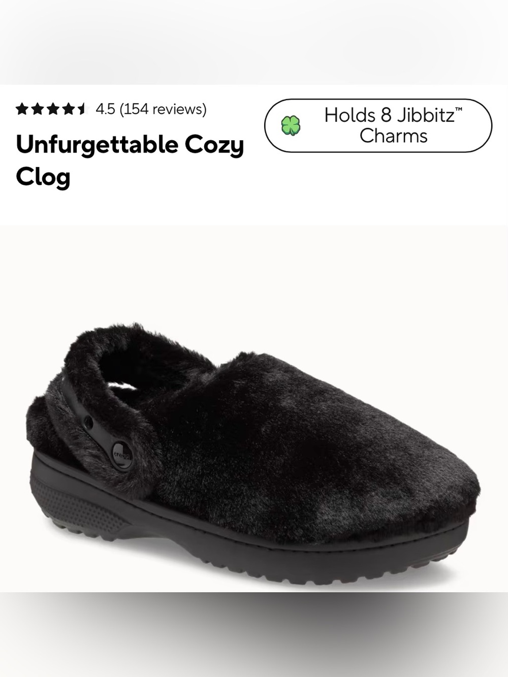 CROCS Cozy Faux-Fur Clog - Black